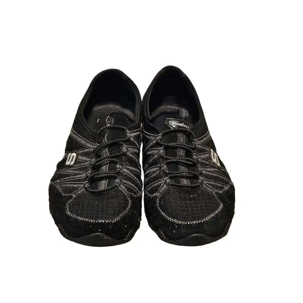 Skechers Women's Black Slip-On Comfort Sneakers Size 8.5 Bicycle Athletic Shoes